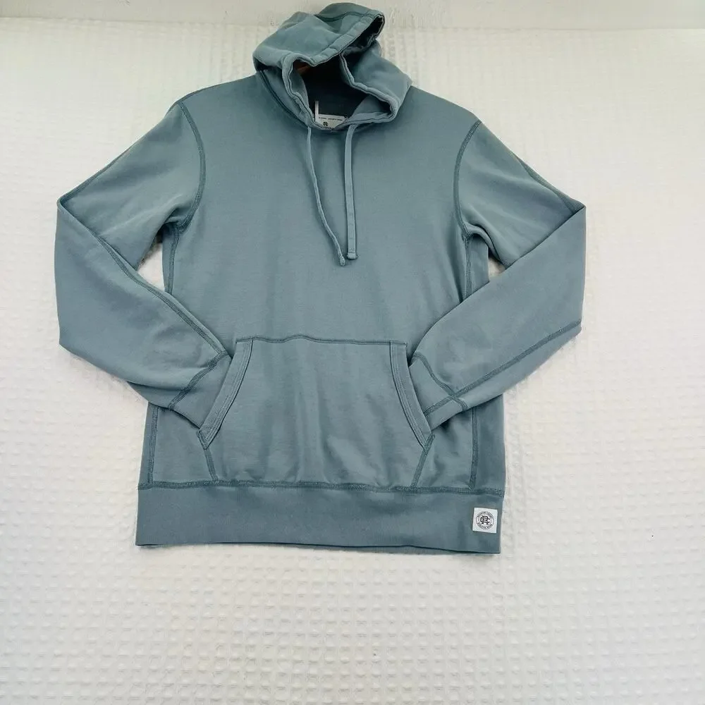 Reigning Champ Men S Blue Cotton Pullover Hoodie Made Canada Athletic Sweatshirt